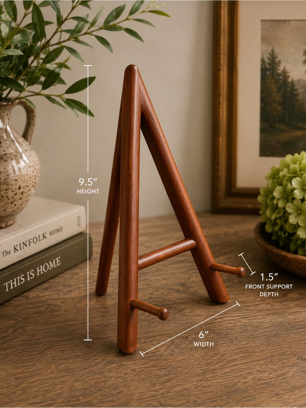 Wooden Display Easel Stand - Warm Brown